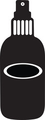 perfume bottle silhouette, single scent bottle vector icon, cosmetic container