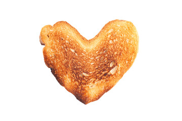 Heart-Shaped Toasted bread isolated on a white