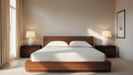 Bedroom in a suburban house featuring a tray ceiling
