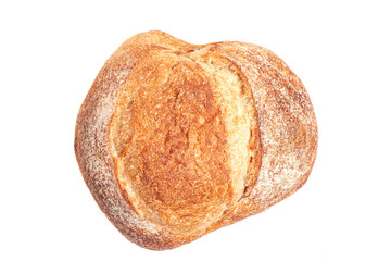 white bread loaf isolated on white background