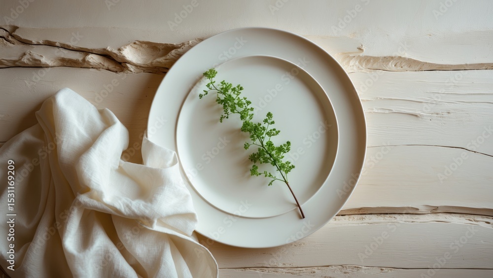 Poster beautiful rustic table setting displayed on a wooden table