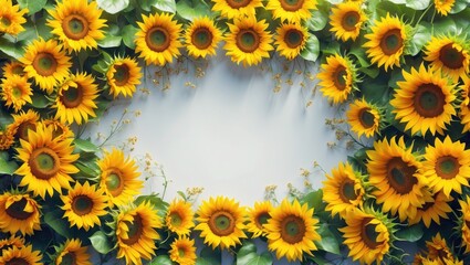 Vibrant yellow Sunflower displayed against a white background