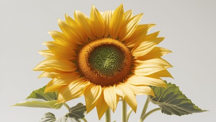 Beautiful sunflower flower. Isolated flower on a background. Bright single summer flower.