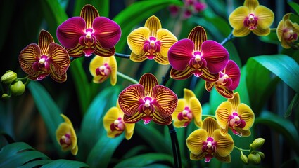 Stunning Odontoglossum Tiger Tail orchid flower in full bloom.