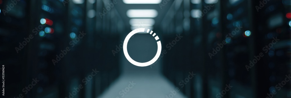 Aufkleber Endless Loading Symbol Displayed on a Server Error Screen in a Data Center Environment