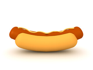 3D Rendering of a hotdog