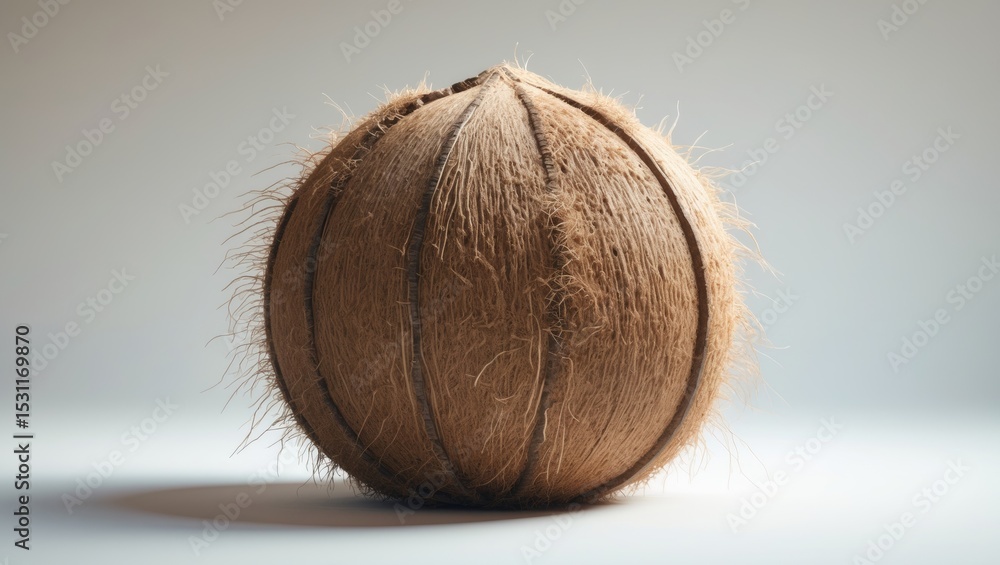 Poster coconut, isolated on white background, with clipping path and full depth of field.