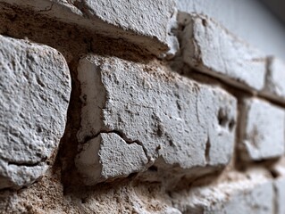 White brick wall texture closeup