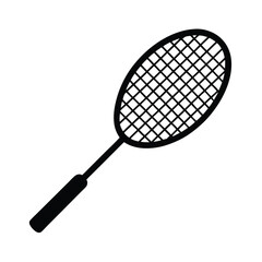 Black silhouette of badminton racket 