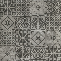 Patrón geométrico en loseta decorativa de cemento — Textura útil para proyectos digitales o físicos