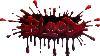 Blood splatter text horror movie poster design