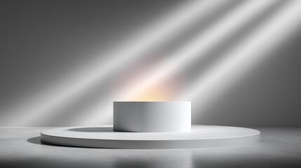 Minimalist Monochrome Stage with Smooth Side Lighting