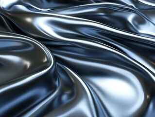 Fototapeta premium Iridescent Chrome Cloth Abstract Texture with Soft Folds and Ripples