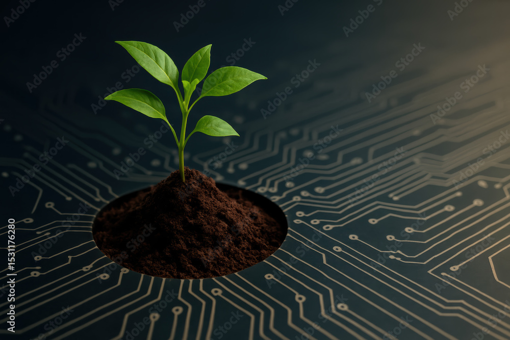 Poster growth and innovation emerge from a foundation nurturing soil symbolizing development and progress i