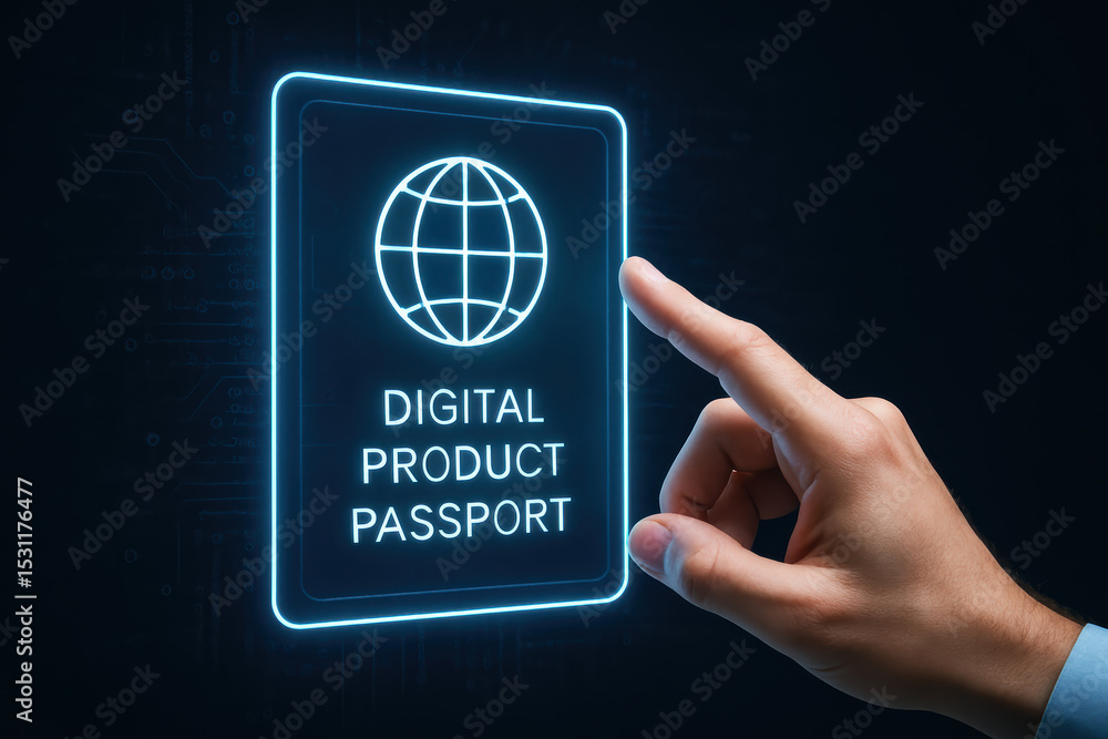 Poster a digital interface highlights global connectivity and authentication concepts as a interacts with a