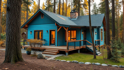 house in the woods, old house in the village, hut in the jungle, river, stone bridge
