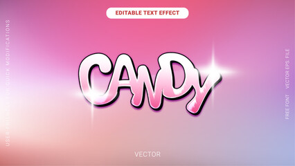 Glossy Candy Themed Editable Text Effect in Pink Gradient Style