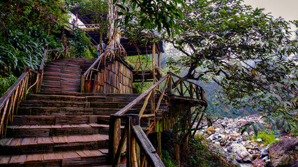 Mountain shelter along a trekking trail in Sapa Vietnam