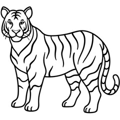 Tiger Trace line art vector 