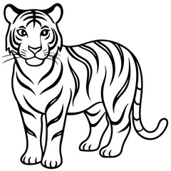 Obraz premium Tiger Trace line art vector 