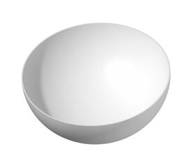 WHITE BOWL VIEWED FROM TOP ON ISOLATED 