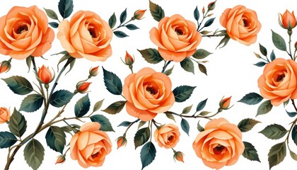 Radiant orange rose bouquet, a captivating closeup of floral elegance and natural beauty in full bloom