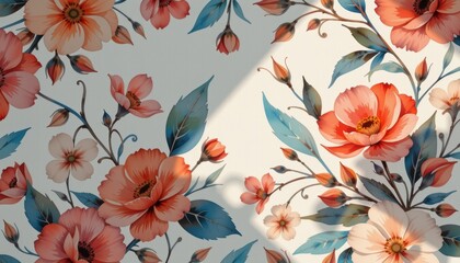 Exquisite white floral wallpaper, enhance your interior with elegant botanical design