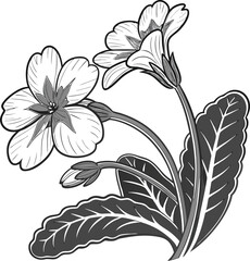 Hand-drawn lily of the valley floral vector illustration with leaves and blossom, perfect for spring nature patterns