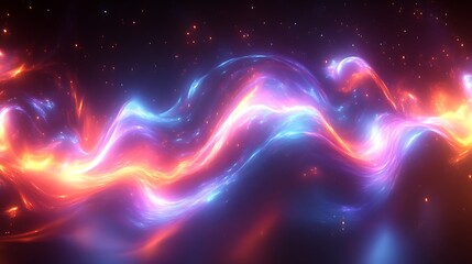 Abstract glowing liquid forms