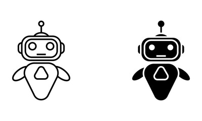 illustration of futuristic chat bot or robot technology icon vector