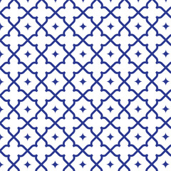 Traditional Thai pattern blue background. Ceramic Thai pattern. Line Thai vector
