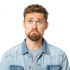 Obraz premium Sad young man portrait. Studio shot. Perfect for websites, blogs, social media, and marketing materials.