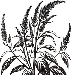 Black and white seamless floral pattern vector illustration with decorative flowers, leaves, and branches for vintage textile design or modern wallpaper