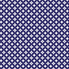 Japanese traditional circle pattern blue background. Shippo pattern. Interlocking circles pattern. Vector illustration.