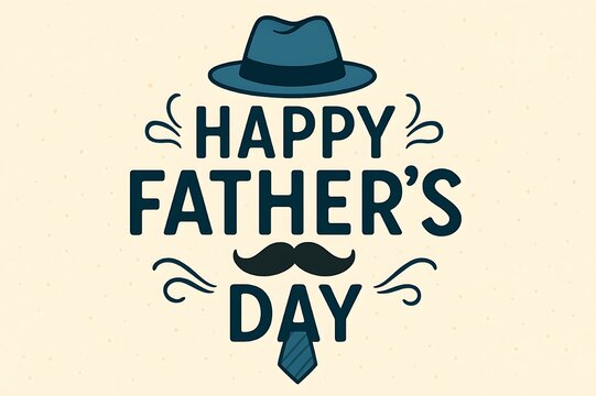 Happy Father day Celebrate Father's Day: A Stylish Design Featuring a Hat, Mustache, and Tie
