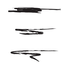 Grunge Black Curved Brush Strokes