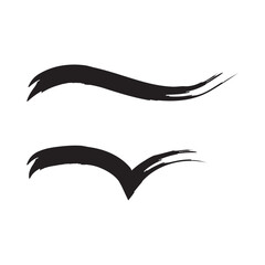 Black Curved Lines with Abstract Forms