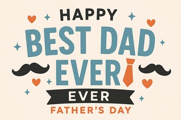 Happy Father day Happy Father's Day: Best Dad Ever! Celebratory Typography Design for Father's Day...