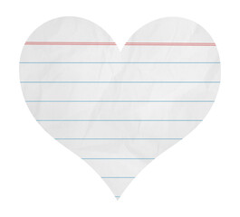 Piece of paper in the shape of a heart