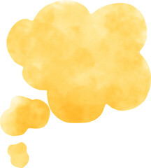 Orange watercolor speech bubble illustration. designed for comic use, graphic overlays, and cute message templates, ideal for expressing text in children's books, posters, or fun digital media.