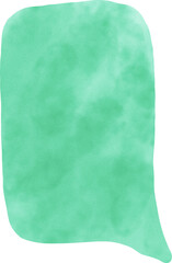 Green watercolor speech bubble illustration. designed for comic use, graphic overlays, and cute message templates, ideal for expressing text in children's books, posters, or fun digital media.