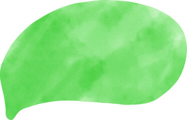 Green watercolor speech bubble illustration. designed for comic use, graphic overlays, and cute message templates, ideal for expressing text in children's books, posters, or fun digital media.