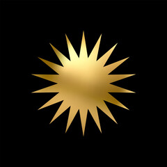 Gold Star icon. Holiday stars art. Art Deco modern design.