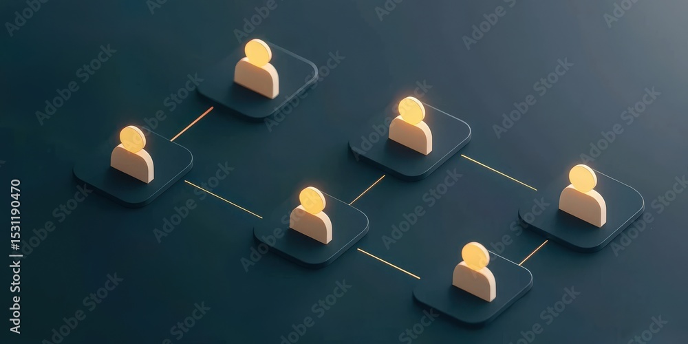 Aufkleber productivity tools focus apps concept. visual representation of a network or team structure.