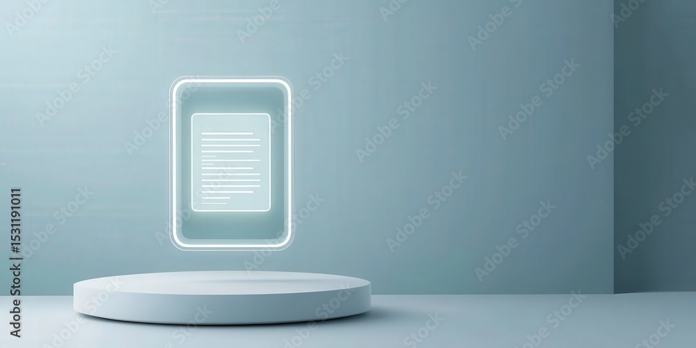 Poster productivity tools focus apps concept. modern minimalist display platform with a framed text outline