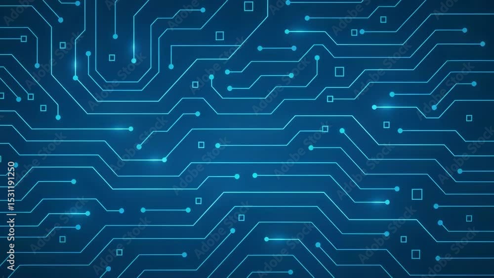 Aufkleber a high-tech circuit board design in vibrant blue tones, showcasing intricate lines and patterns. per