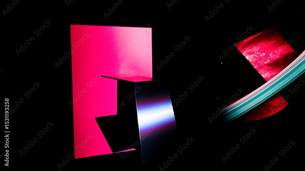 Poster abstract cosmic geometry with colorful forms
