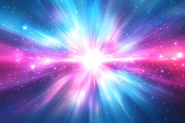 Vibrant cosmic explosion with radiant light emanating from the center