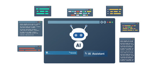 Ai Content Generator. Interaction with the Ai assistant to solve some tasks more easily. Image generator, documents, marketing and advertising, bot writing and coding.PNG Transparent.