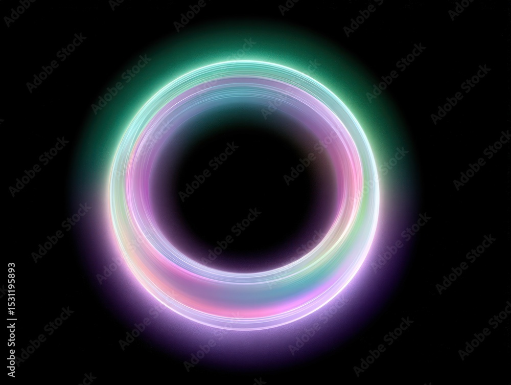 Aufkleber abstract circular arcs forming cyan to violet gradient